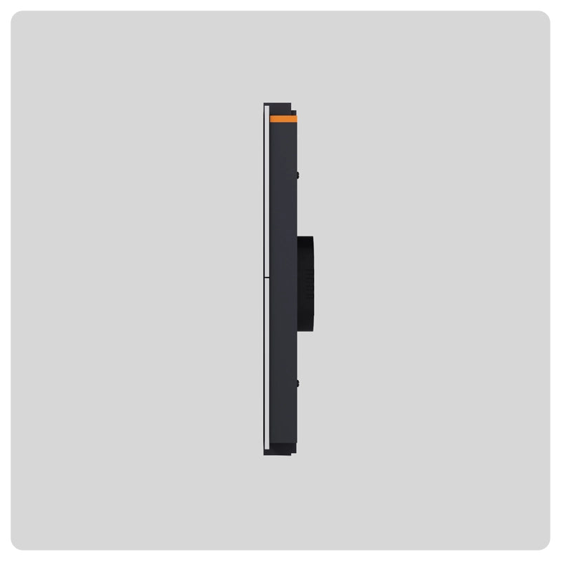 Side profile of HALO Hub Max showing slim chassis with an orange accent at the top