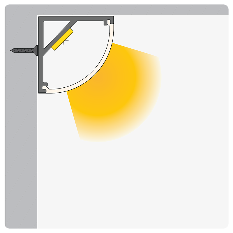 2m ALU03 Corner LED Profile, 16 x 16mm