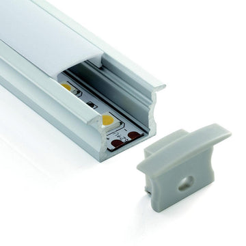 2m ALU09-S 17mm Deep Recessed Aluminium Profile Channel For LED Strip by LEDSpace Maxilux