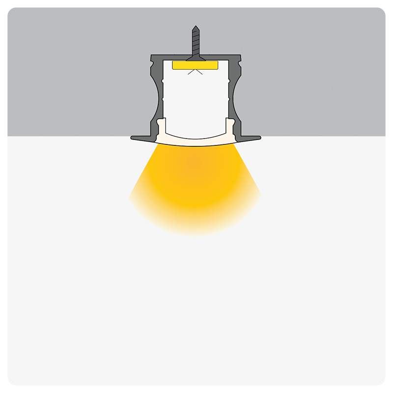 2m ALU09 Recessed LED Profile, 23.3 x 15.3mm