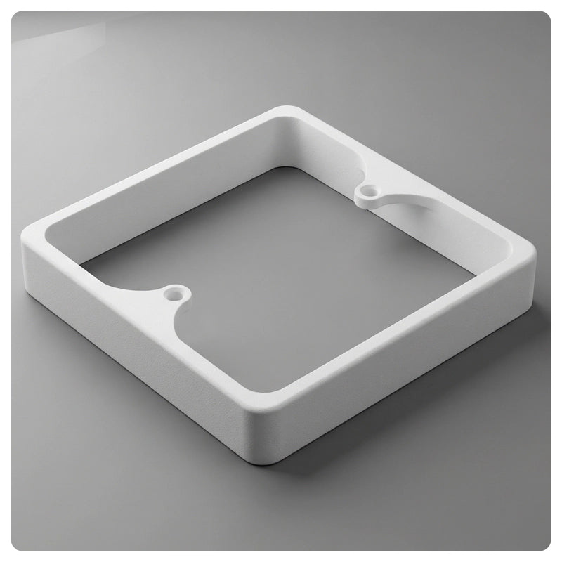 White HALO Smart Switch Spacer Plate 15mm designed as a square frame for wall switches