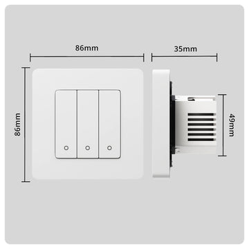 HALO Smart Switch white wall plate with two toggles front and side profile views