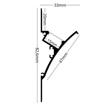 2m ALU128 Plaster-In LED Profile, 33 x 82.6mm