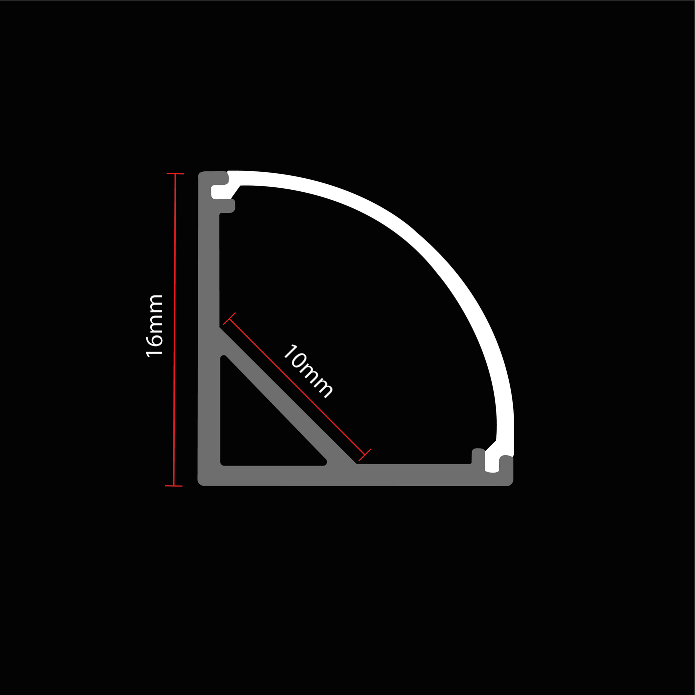 2m 90° Corner LED Profile Extrusion Channel | Aluminium Trunking with ...