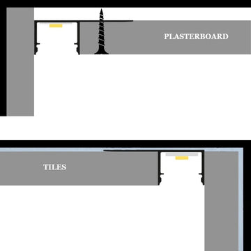 1m ALU34 Tile In LED Profile, 37 x 13mm