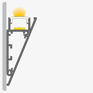 2m ALU63 Architrave LED Profile, 24 x 55mm