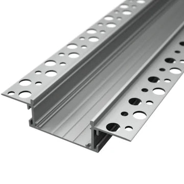 ALU80 wide plaster-in LED profile shown with its open lighting channel