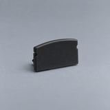 Black BLAQ LED strip replacement end cap showing its moulded shape