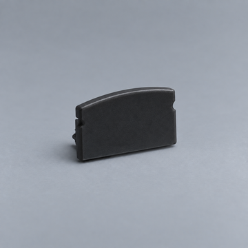Black BLAQ LED strip replacement end cap showing its moulded shape