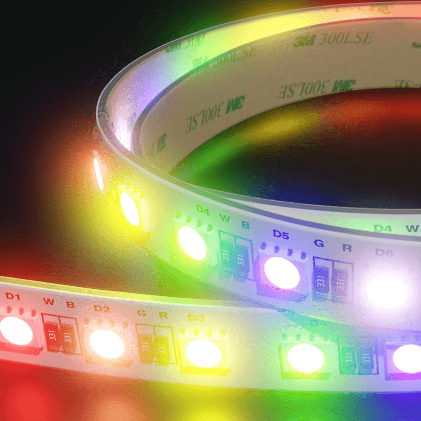 20m ColourStrip96 RGB+W 5800K Cool White LED Strip Lights | 96 LEDs pm | 24V | 20W by LEDSpace Maxilux