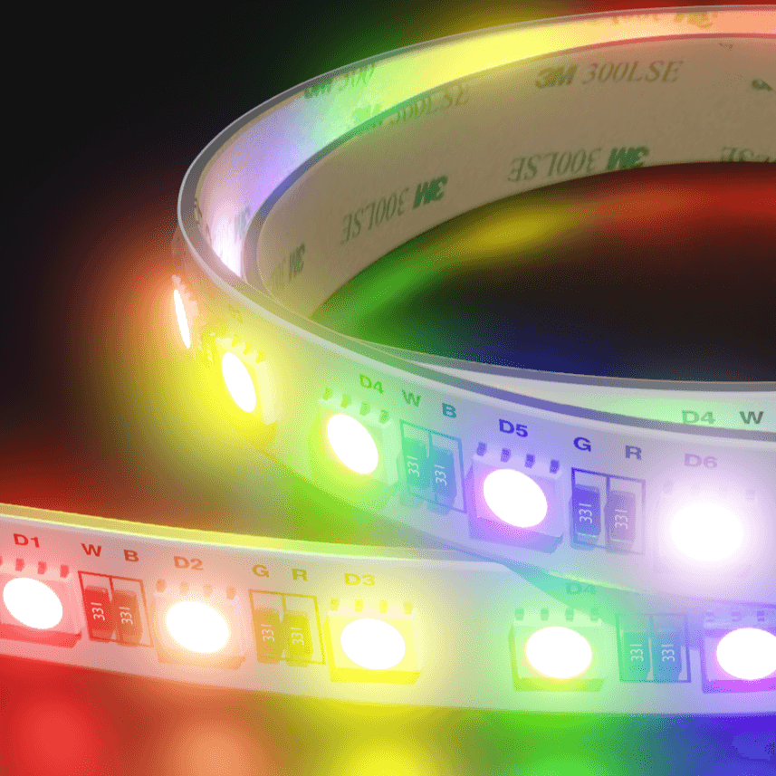 10m ColourStrip96 RGB+W 5800K Cool White LED Strip Lights | 96 LEDs pm | 24V | 20W by LEDSpace Maxilux