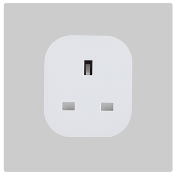White HALO Smart Plug Pack with two outlets and a central on switch