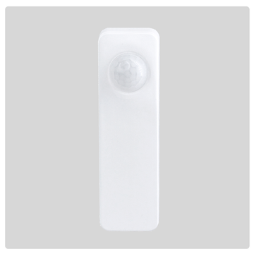 White HALO battery powered PIR motion sensor with a circular sensing dome