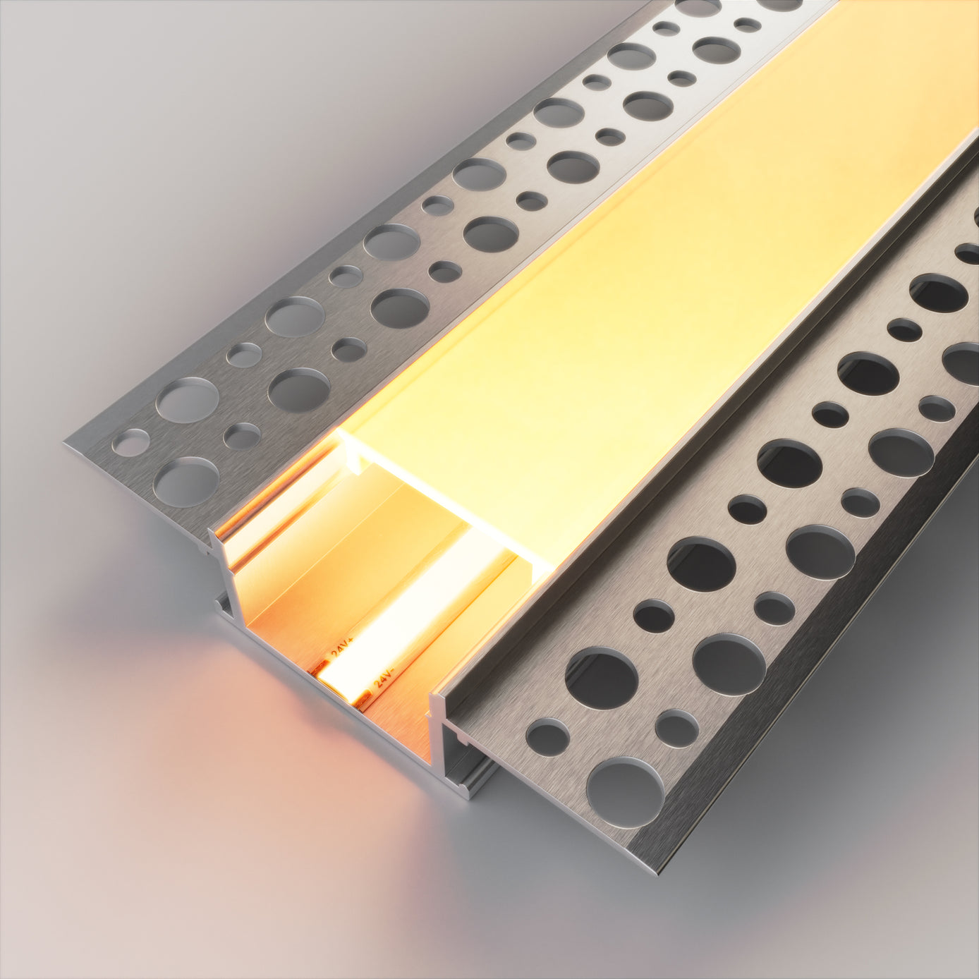 40m (20 x 2m) ALU75 Plaster-In LED Profile, 61.5 x 13.8mm