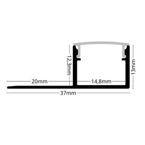 1m ALU34 Tile In LED Profile, 37 x 13mm