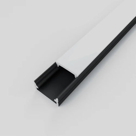 2M ALU12 Surface mounted black profile 12x7mm