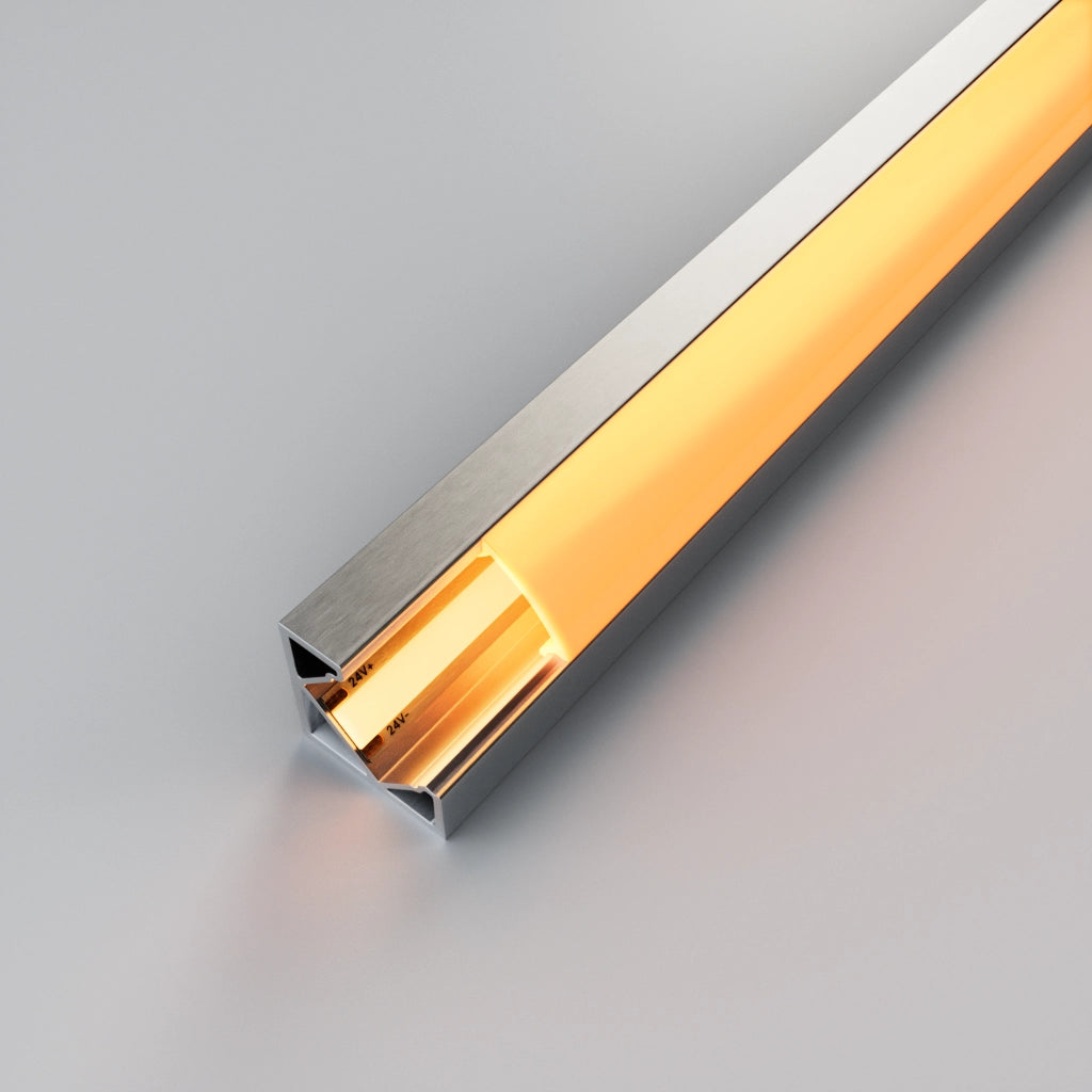 120m (60 x 2m) ALU07 Corner Aluminium LED Profile Channel, 18.5 x 18 ...