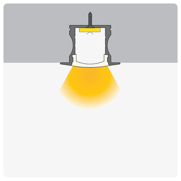 2m ALU09 Recessed LED Profile, 23.3 x 15.3mm