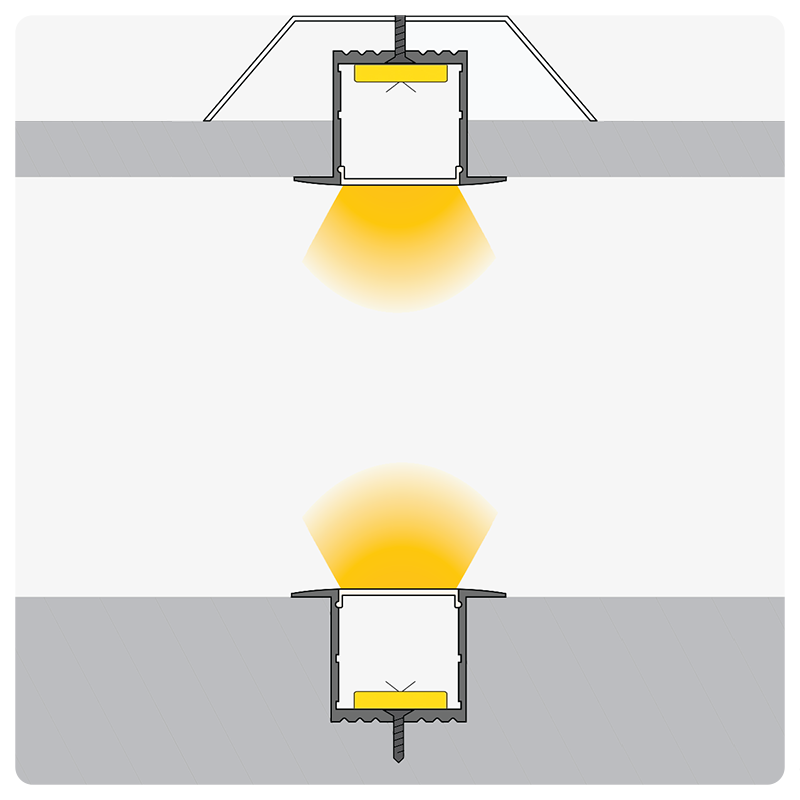 2m ALU17 Recessed LED Profile, 50 x 35mm