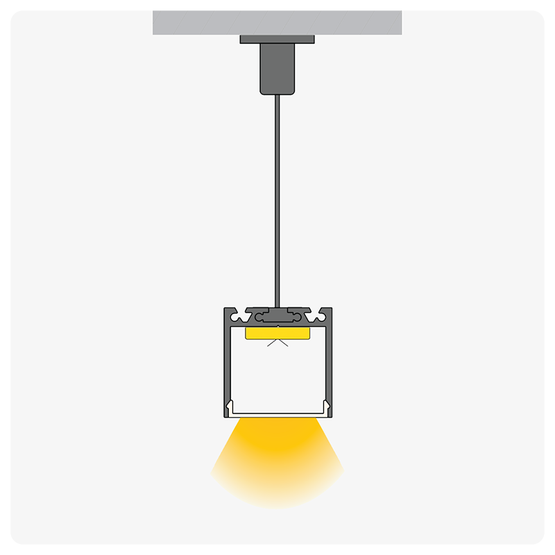 2m ALU18 Surface Mounted LED Profile, 35 x 35mm