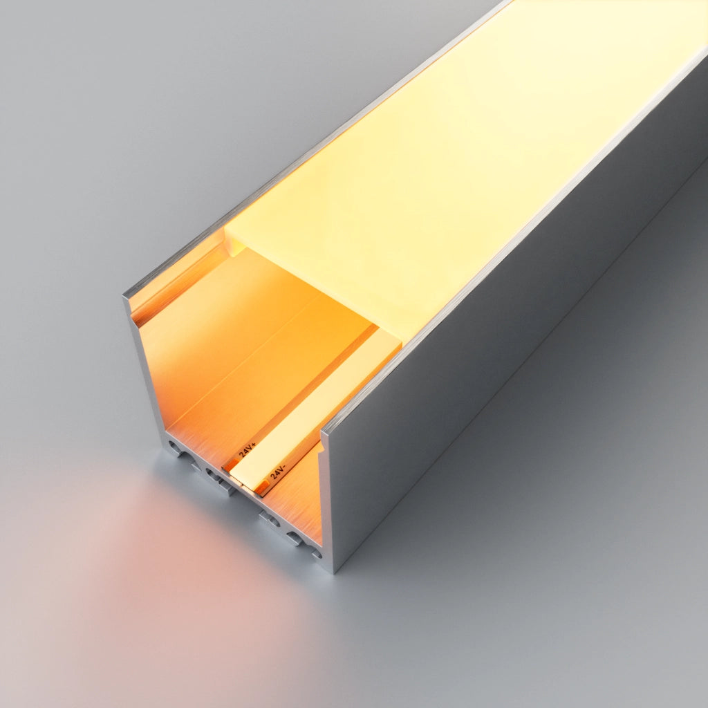 2m ALU18 Surface Mounted Aluminium LED Profile Channel, 35 x 35mm ...