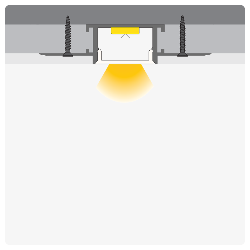 40m (20 x 2m) ALU75 Plaster-In LED Profile, 61.5 x 13.8mm