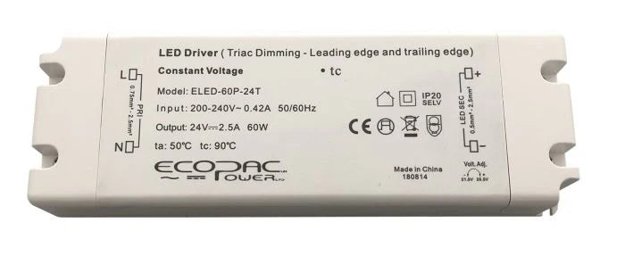 60w Triac Dimmable 24v Power Supply 0-100%