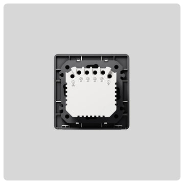 HALO Smart Switch black rear view exposing terminal block and wiring ports