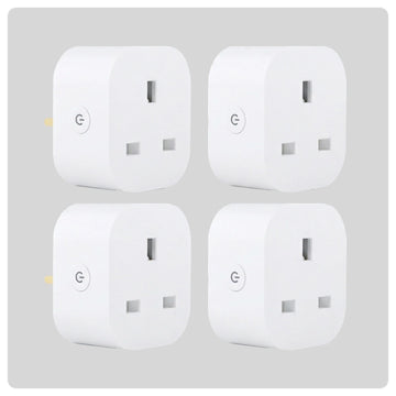 HALO Smart Plug Pack four white plug sockets arranged in a 2x2 grid