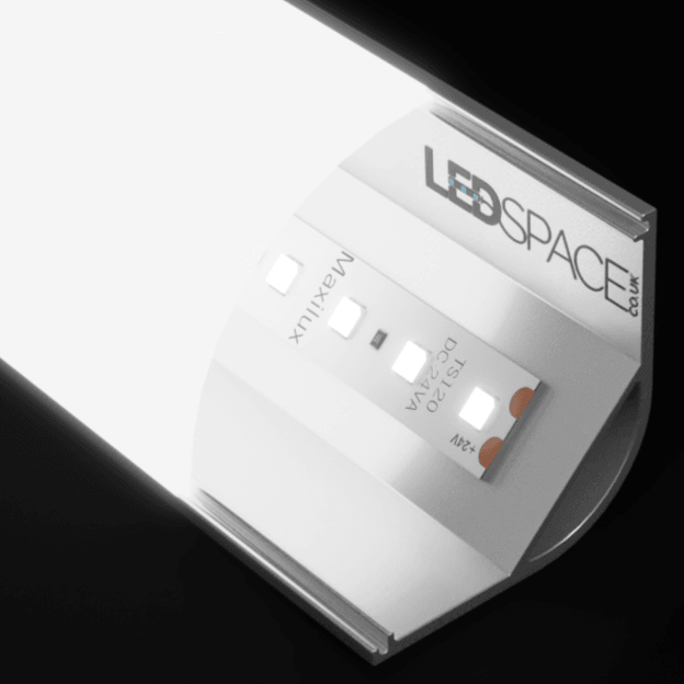 2m ALU16-S 26mm Wide Corner Aluminium LED Profile Channel + Diffuser + End Caps for LED Strip by LEDSpace Maxilux