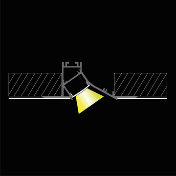 2m ALU126 Ceiling / Wall Mounting  Plaster-In Aluminium LED Profile Channel + Diffuser for LED Strip by LEDSpace Maxilux