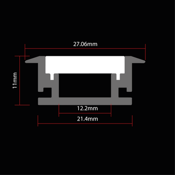 2m ALU33 Floor Mounting Aluminium Profile Channel For LED Strip by LEDSpace Maxilux