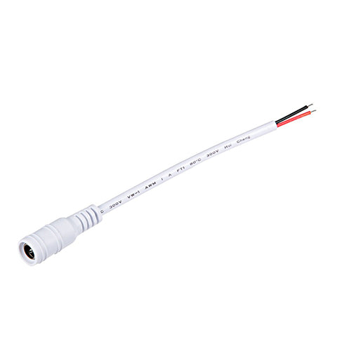 5 Pezzi Cavo Prolunga Con Interruttore ON/OFF Per Strisce LED 3528/5050 – Connettore DC Maschio-Femmina 5.5x2.1mm, 32cm, Bianco